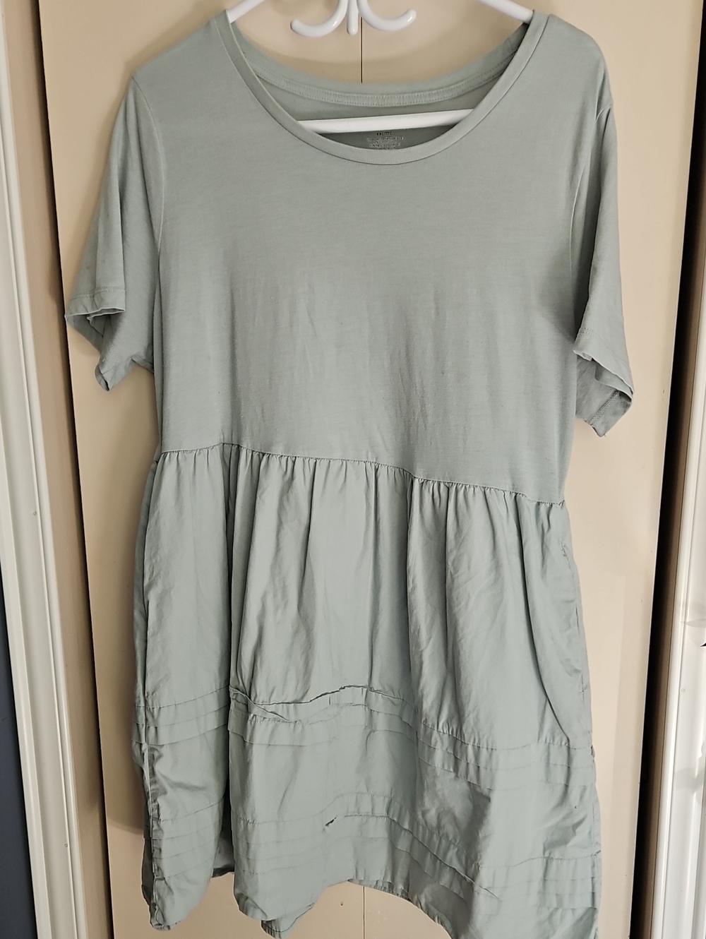 George Light Sage Peplum Tunic With Pockets SzXXL Ptp23 L34